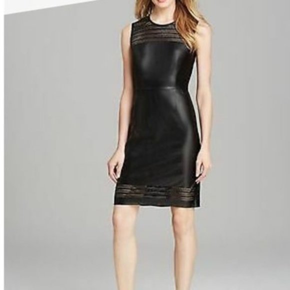 Calvin Klein Dresses & Skirts - Black Calvin Klein PU Leather Dress - Size 4